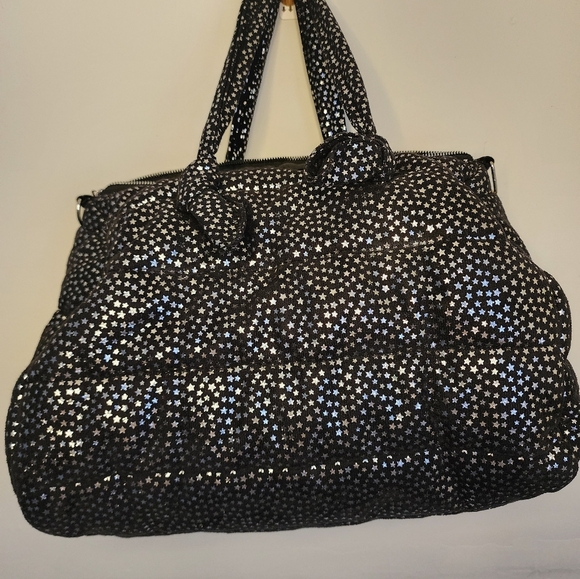 Justice overnight bag black with silver stars - Picture 3 of 4